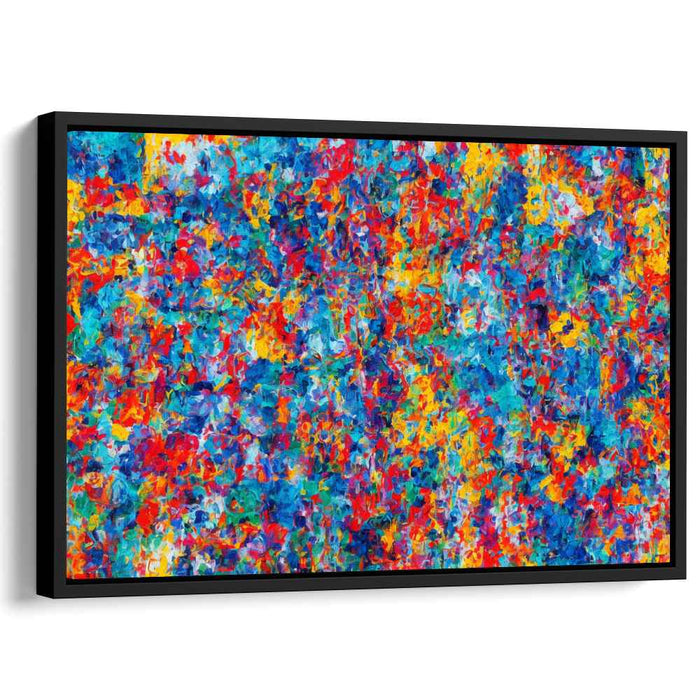 Chromatic Chaotic Bliss: Abstract Expressionist Color Explosion Canvas Art Print