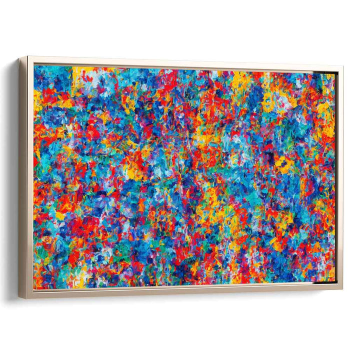 Chromatic Chaotic Bliss: Abstract Expressionist Color Explosion Canvas Art Print