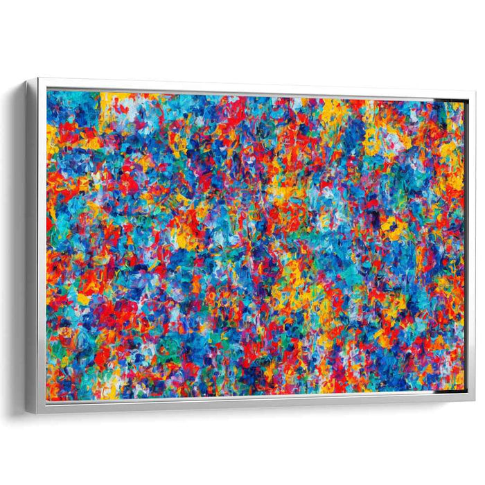 Chromatic Chaotic Bliss: Abstract Expressionist Color Explosion Canvas Art Print