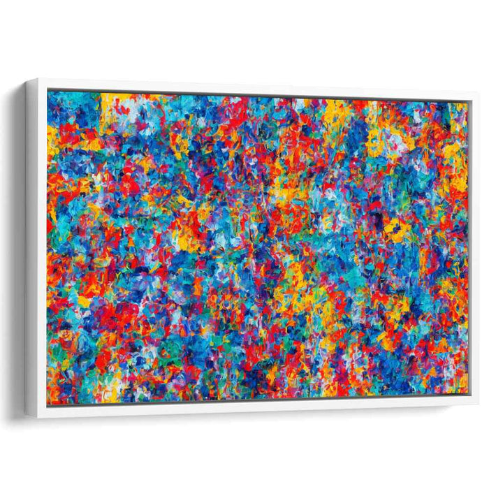 Chromatic Chaotic Bliss: Abstract Expressionist Color Explosion Canvas Art Print