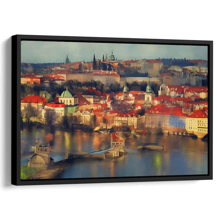 Ancient Pathways: Historical Prague Cityscape Canvas Art Print