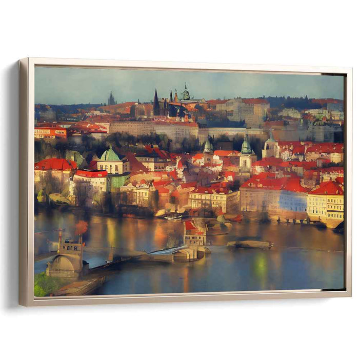 Ancient Pathways: Historical Prague Cityscape Canvas Art Print