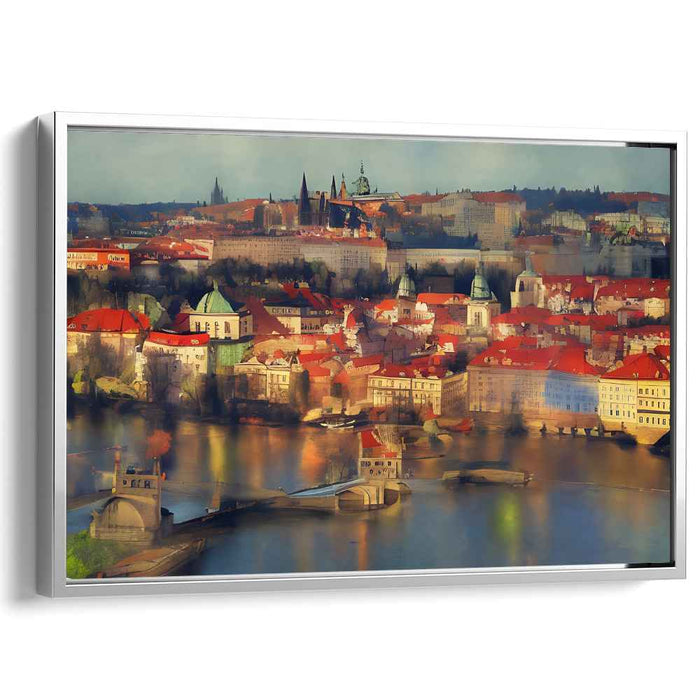 Ancient Pathways: Historical Prague Cityscape Canvas Art Print