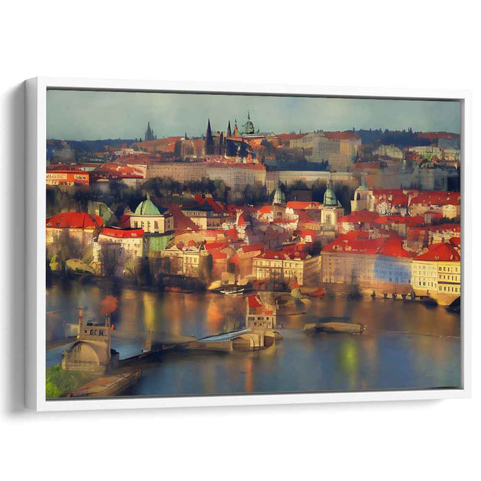 Ancient Pathways: Historical Prague Cityscape Canvas Art Print