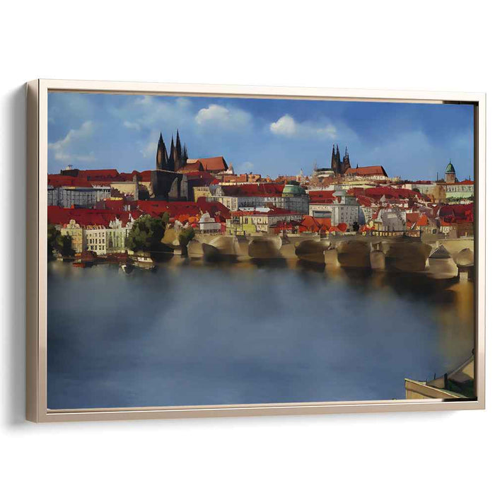 Prague Serenity: A Majestic Cityscape Canvas Art Print