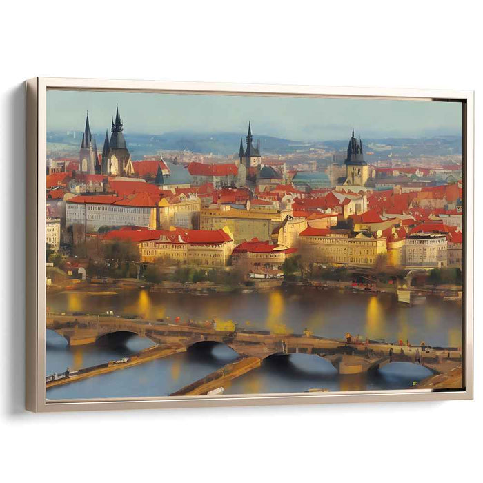 Enchanting Prague: Historic Cityscape with Charles Bridge Canvas Art Print