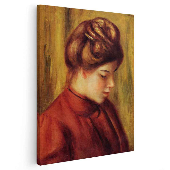 Profile of a Woman in a Red Blouse (1897) by Pierre-Auguste Renoir