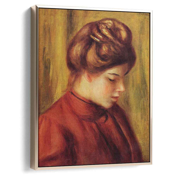 Profile of a Woman in a Red Blouse (1897) by Pierre-Auguste Renoir