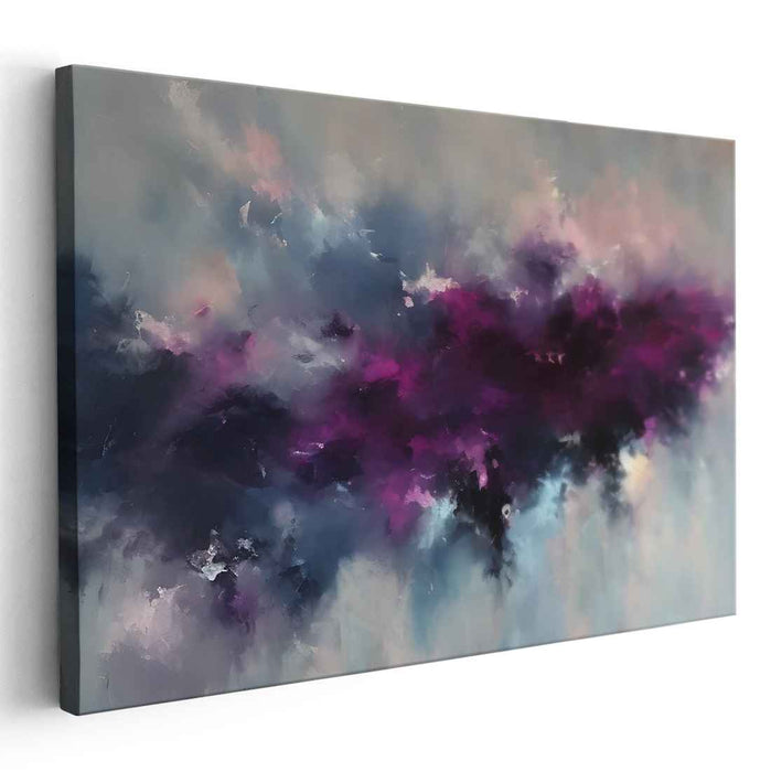 Nebulous Dreamscape: Abstract Expressionist Purple and Blue Canvas Art Print