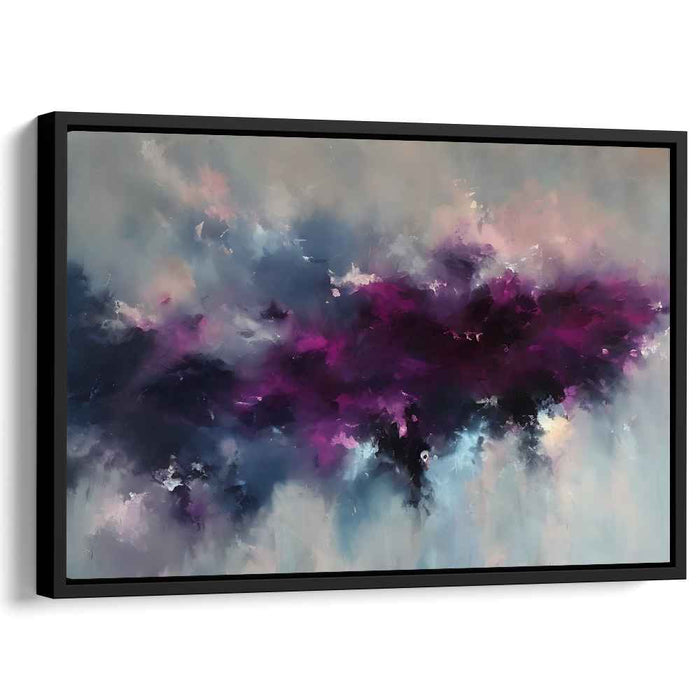 Nebulous Dreamscape: Abstract Expressionist Purple and Blue Canvas Art Print