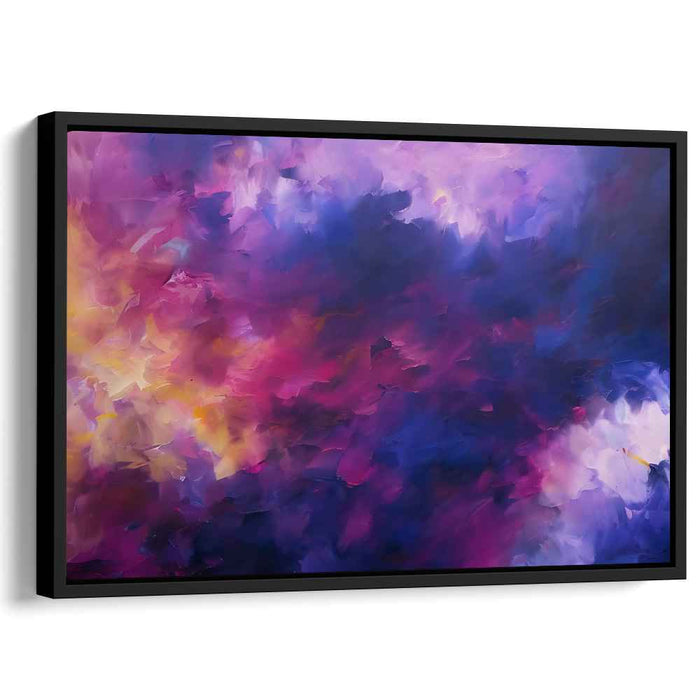 Soulful Cosmos Blur: Abstract Expressionist Purple and Blue Canvas Art Print
