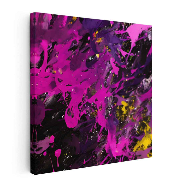 Energized Chaos: Bold Magenta Abstract Expressionist Canvas Art Print