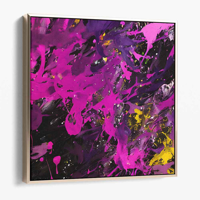 Energized Chaos: Bold Magenta Abstract Expressionist Canvas Art Print