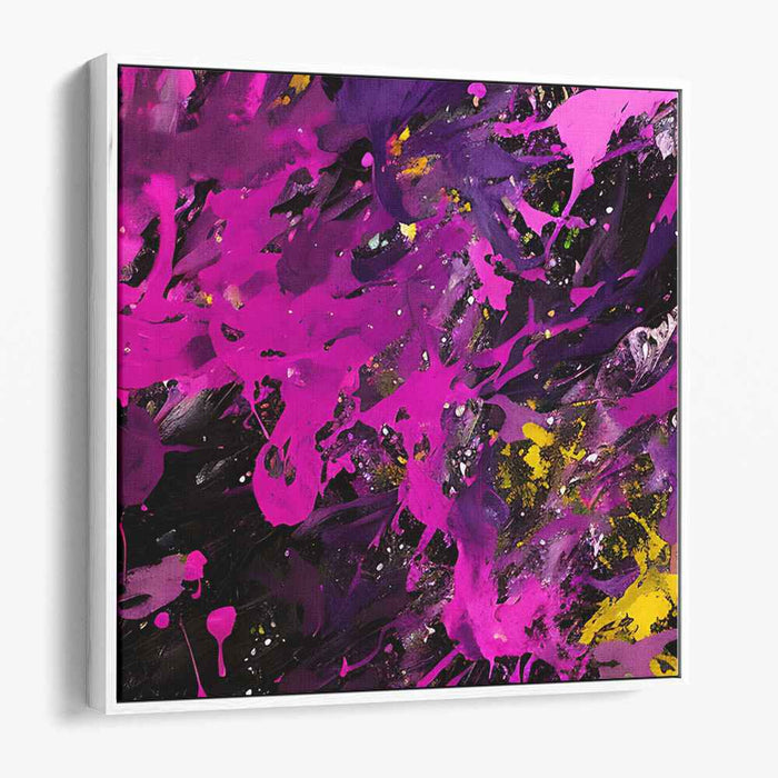 Energized Chaos: Bold Magenta Abstract Expressionist Canvas Art Print