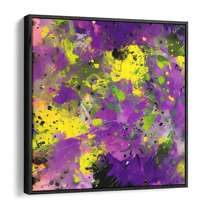 Tangled Rhapsody: Abstract Expressionist Purple and Yellow Canvas Art Print