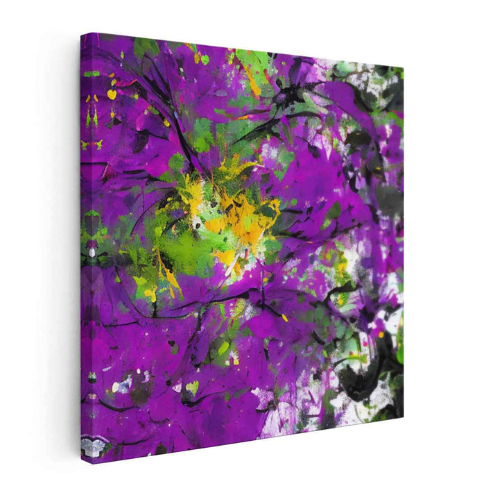 Enchanted Spring: A Symphony of Violet and Green Canvas Art Print