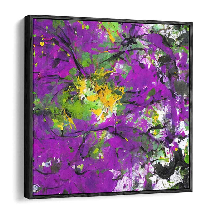 Enchanted Spring: A Symphony of Violet and Green Canvas Art Print