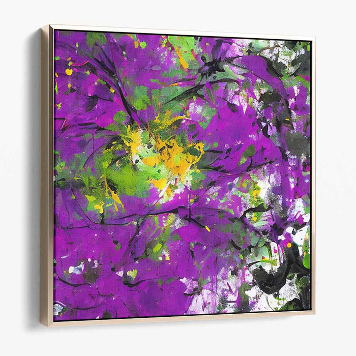Enchanted Spring: A Symphony of Violet and Green Canvas Art Print