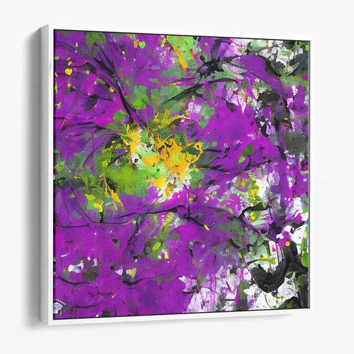 Enchanted Spring: A Symphony of Violet and Green Canvas Art Print