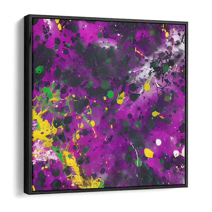 Lavender Mist Dance: Abstract Splatter in Purple Haze Canvas Art Print