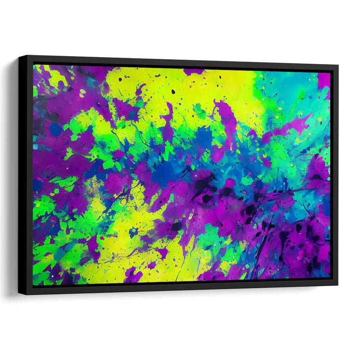 Neon Dreamscape: Abstract Expressionist Burst of Color Canvas Art