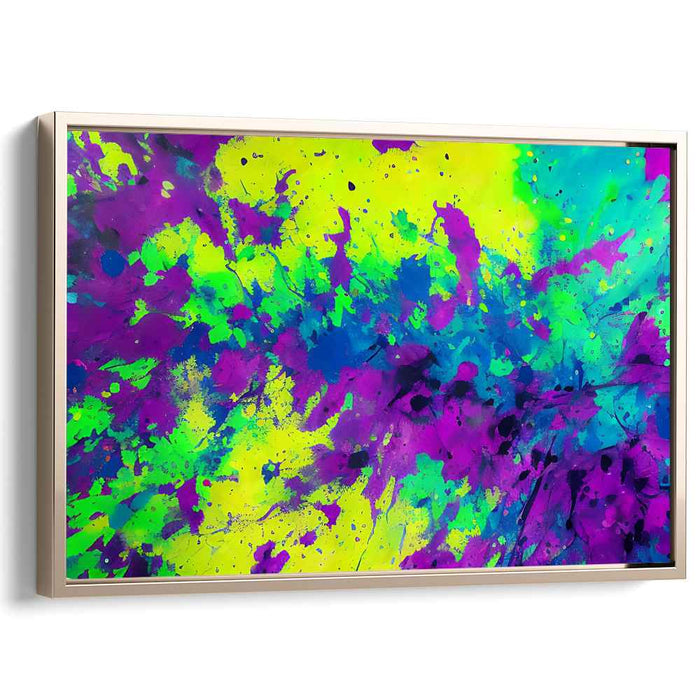 Neon Dreamscape: Abstract Expressionist Burst of Color Canvas Art