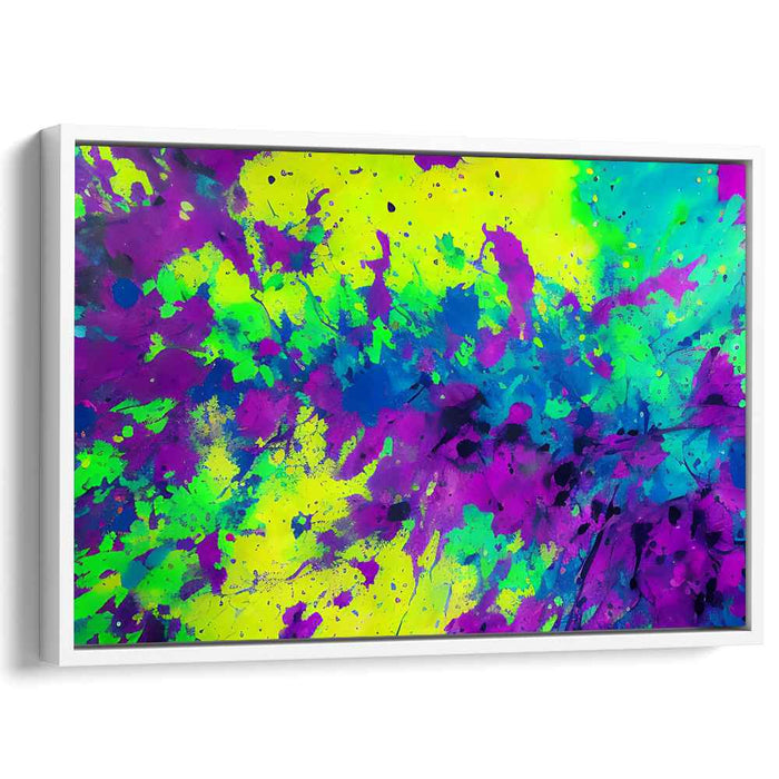 Neon Dreamscape: Abstract Expressionist Burst of Color Canvas Art