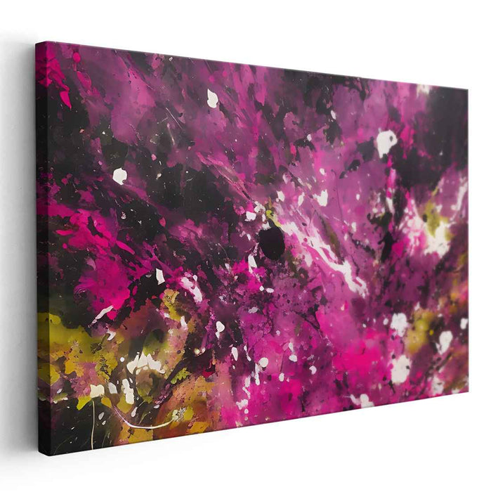 Magenta Melody Unleashed: Abstract Expressionist Magenta Canvas Art Print