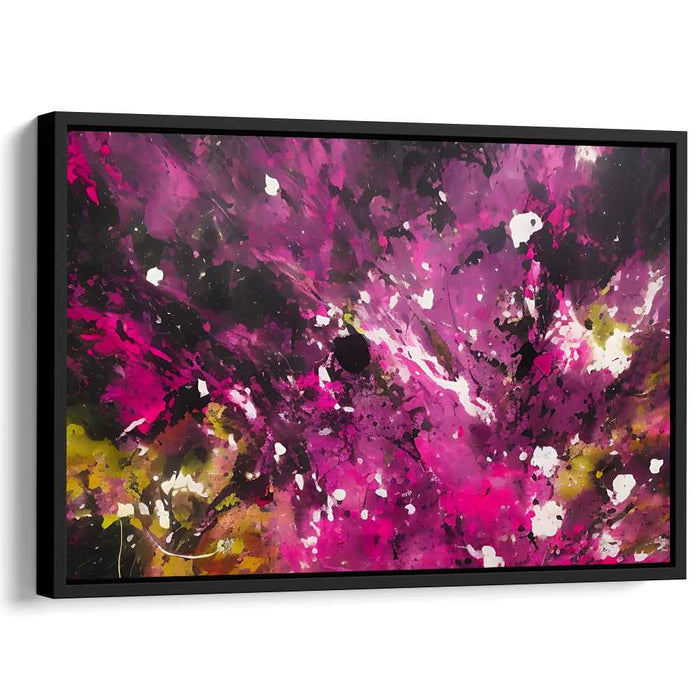 Magenta Melody Unleashed: Abstract Expressionist Magenta Canvas Art Print