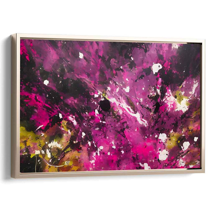 Magenta Melody Unleashed: Abstract Expressionist Magenta Canvas Art Print
