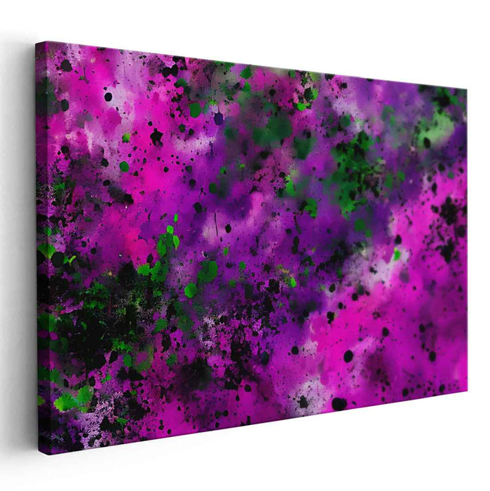 Whispers of Vibrant Hues: Abstract Magenta and Green Canvas Art Print