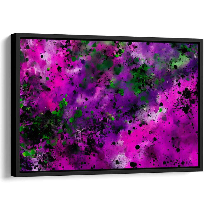 Whispers of Vibrant Hues: Abstract Magenta and Green Canvas Art Print