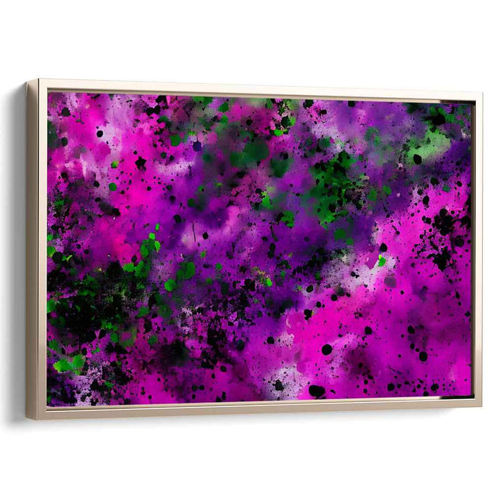 Whispers of Vibrant Hues: Abstract Magenta and Green Canvas Art Print