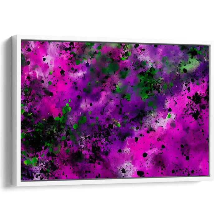 Whispers of Vibrant Hues: Abstract Magenta and Green Canvas Art Print