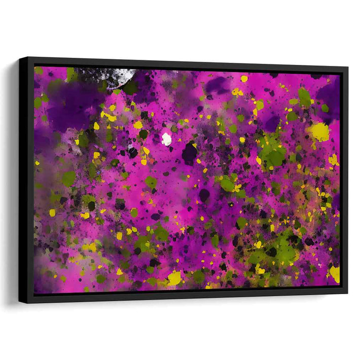 Magenta Mosaic Fusion: Abstract Expressionist Magenta Canvas Art Print
