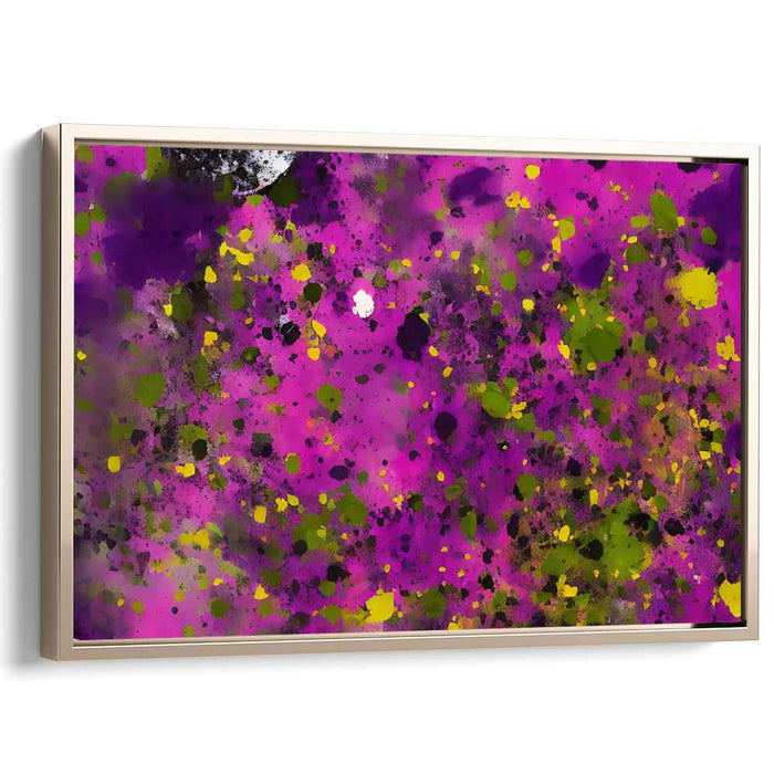 Magenta Mosaic Fusion: Abstract Expressionist Magenta Canvas Art Print