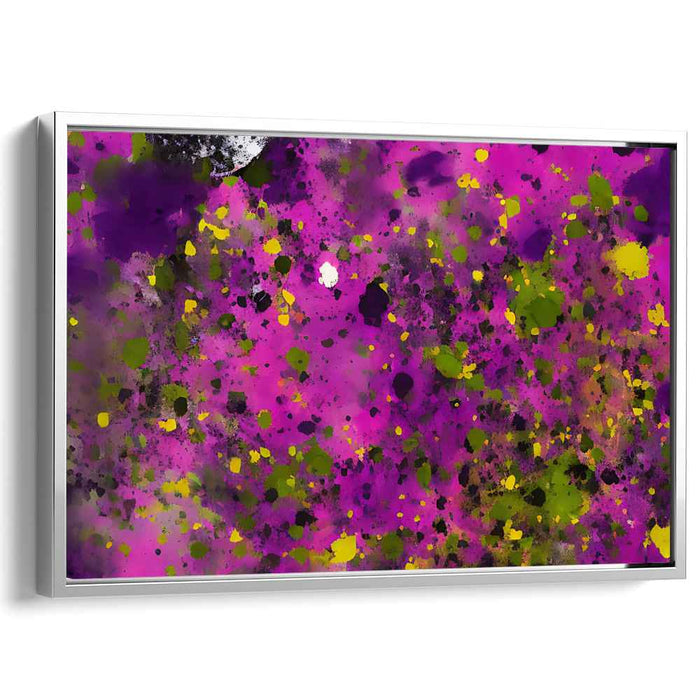 Magenta Mosaic Fusion: Abstract Expressionist Magenta Canvas Art Print