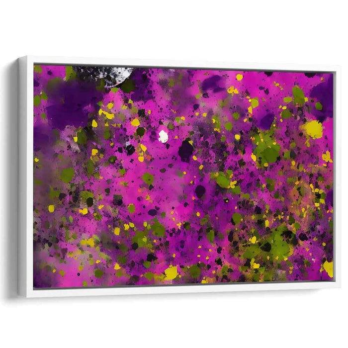 Magenta Mosaic Fusion: Abstract Expressionist Magenta Canvas Art Print