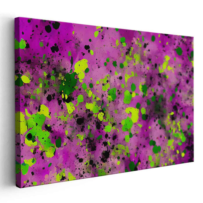 Vibrant Splatter: Abstract Expressionist Magenta Canvas Art Print