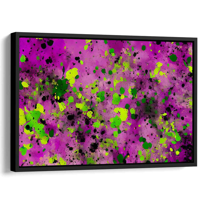 Vibrant Splatter: Abstract Expressionist Magenta Canvas Art Print