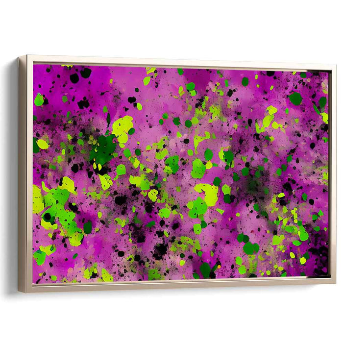 Vibrant Splatter: Abstract Expressionist Magenta Canvas Art Print