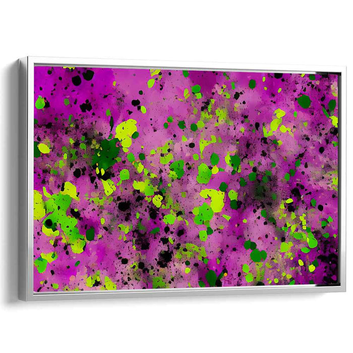 Vibrant Splatter: Abstract Expressionist Magenta Canvas Art Print