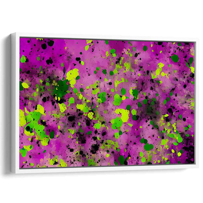 Vibrant Splatter: Abstract Expressionist Magenta Canvas Art Print