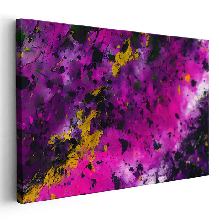 Magenta Meltdown: Abstract Expressionist Magenta Canvas Art Print