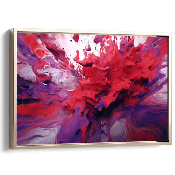 Vibrant Dreamweave Symphony: Abstract Red and Purple Canvas Art Print