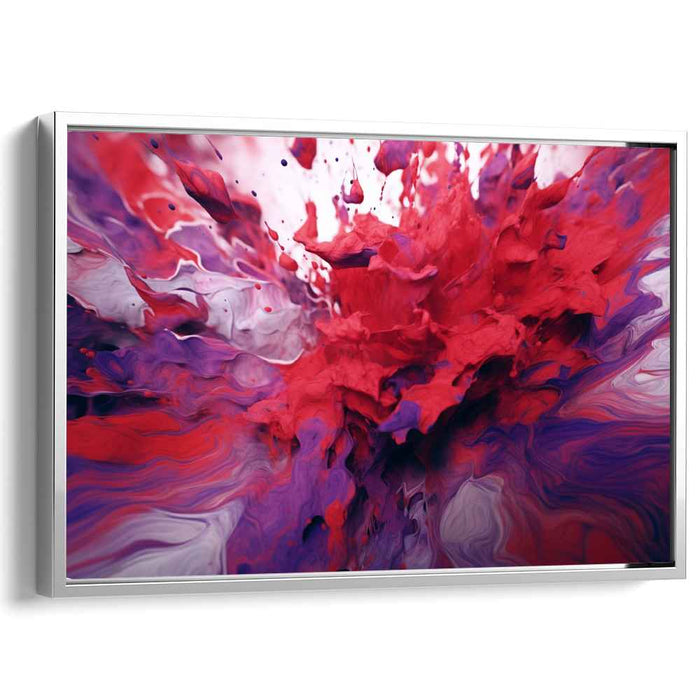 Vibrant Dreamweave Symphony: Abstract Red and Purple Canvas Art Print