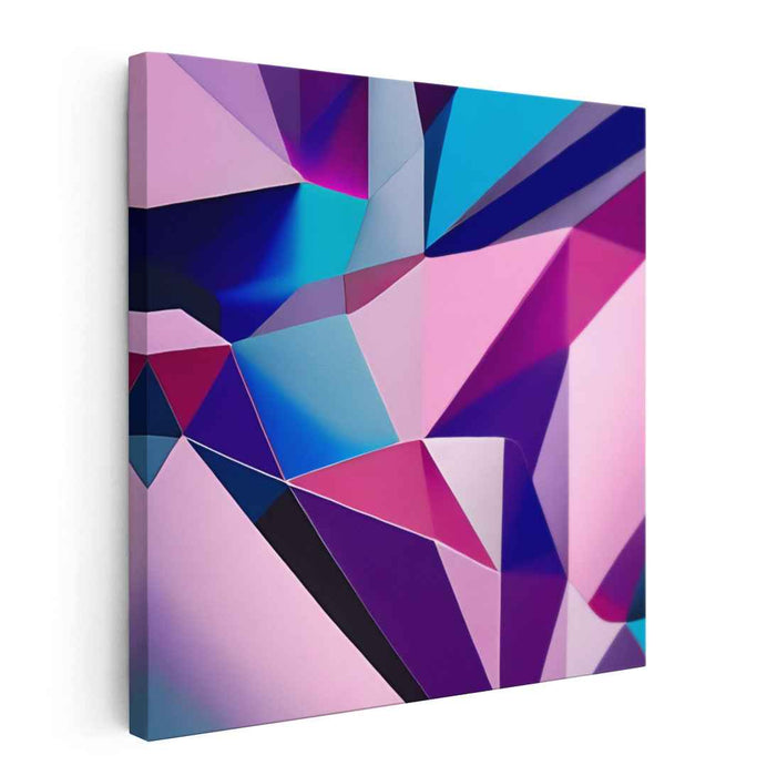 Bold Prism Abstract Symphony: Bold Abstract Cubist Canvas Art Print