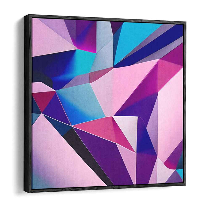 Bold Prism Abstract Symphony: Bold Abstract Cubist Canvas Art Print