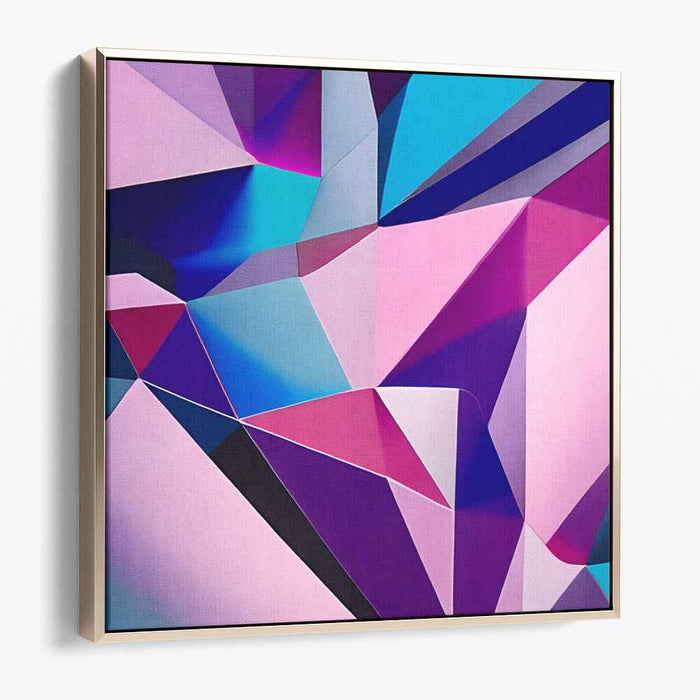 Bold Prism Abstract Symphony: Bold Abstract Cubist Canvas Art Print