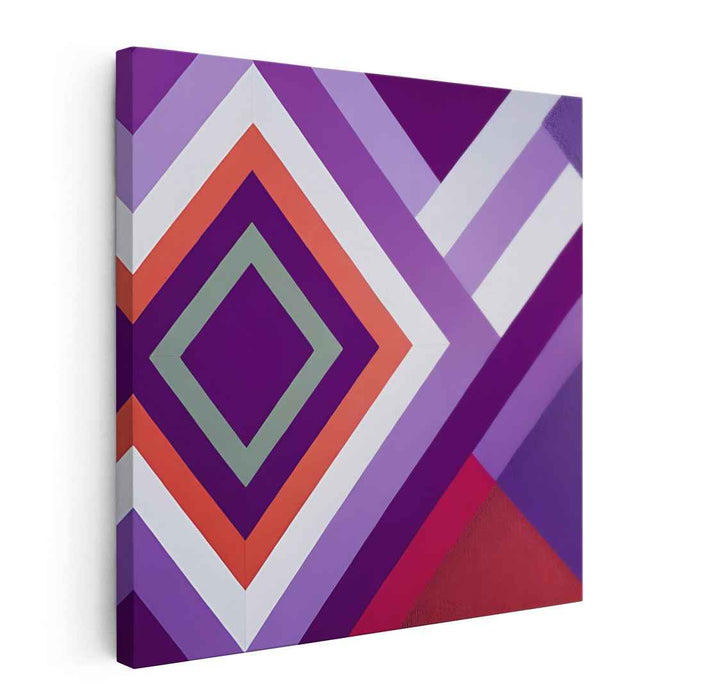 Violet Starburst Infusion: Abstract Purple Diamond Canvas Art Print